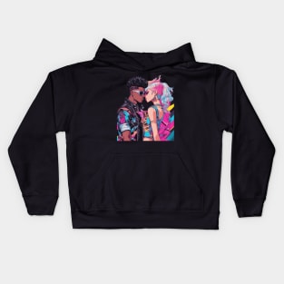 Anime Interracial Love Kids Hoodie